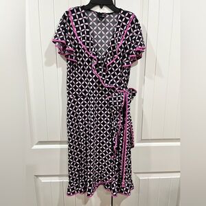 East 5th Pink and Gray Circle Pattern Dress